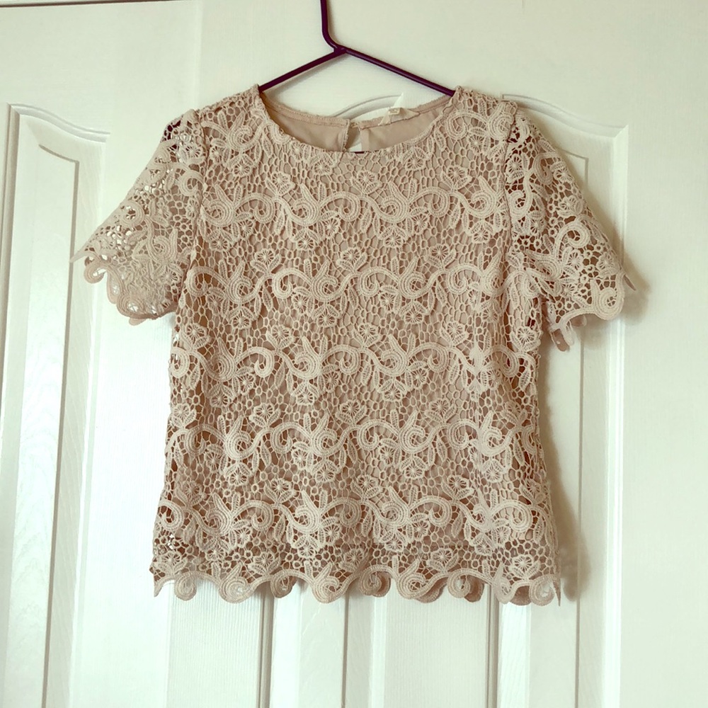 Tan Lace blouse/shirt.